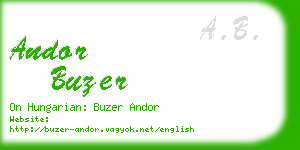 andor buzer business card